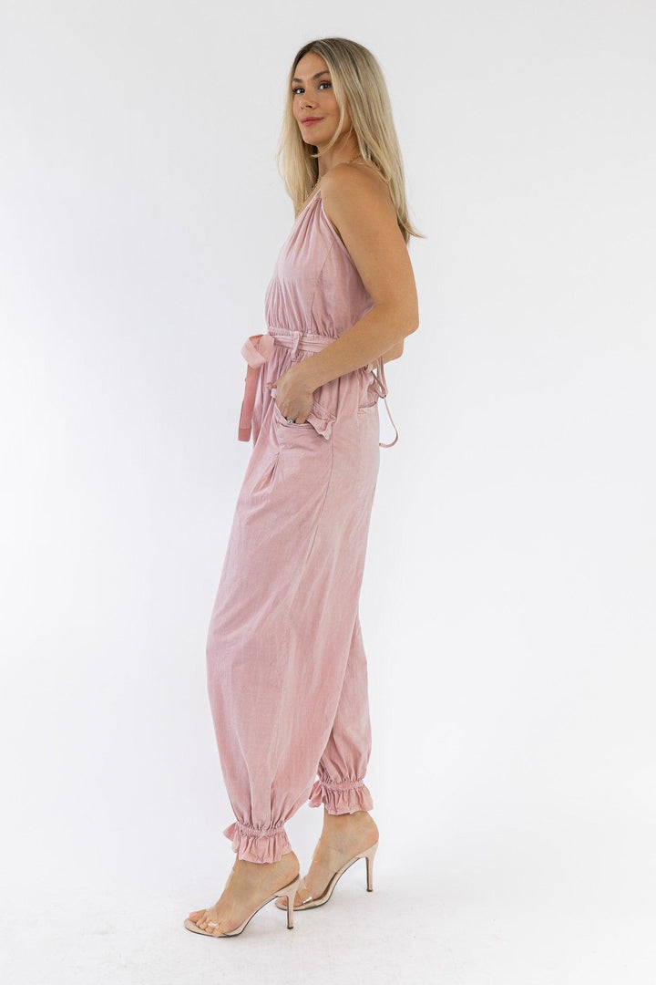 Chantelle Pink Ruffle Hem Jumpsuit - Final Sale