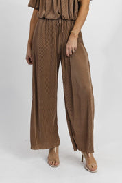 Charm & Cheers Mocha Pleated Pants - Final Sale