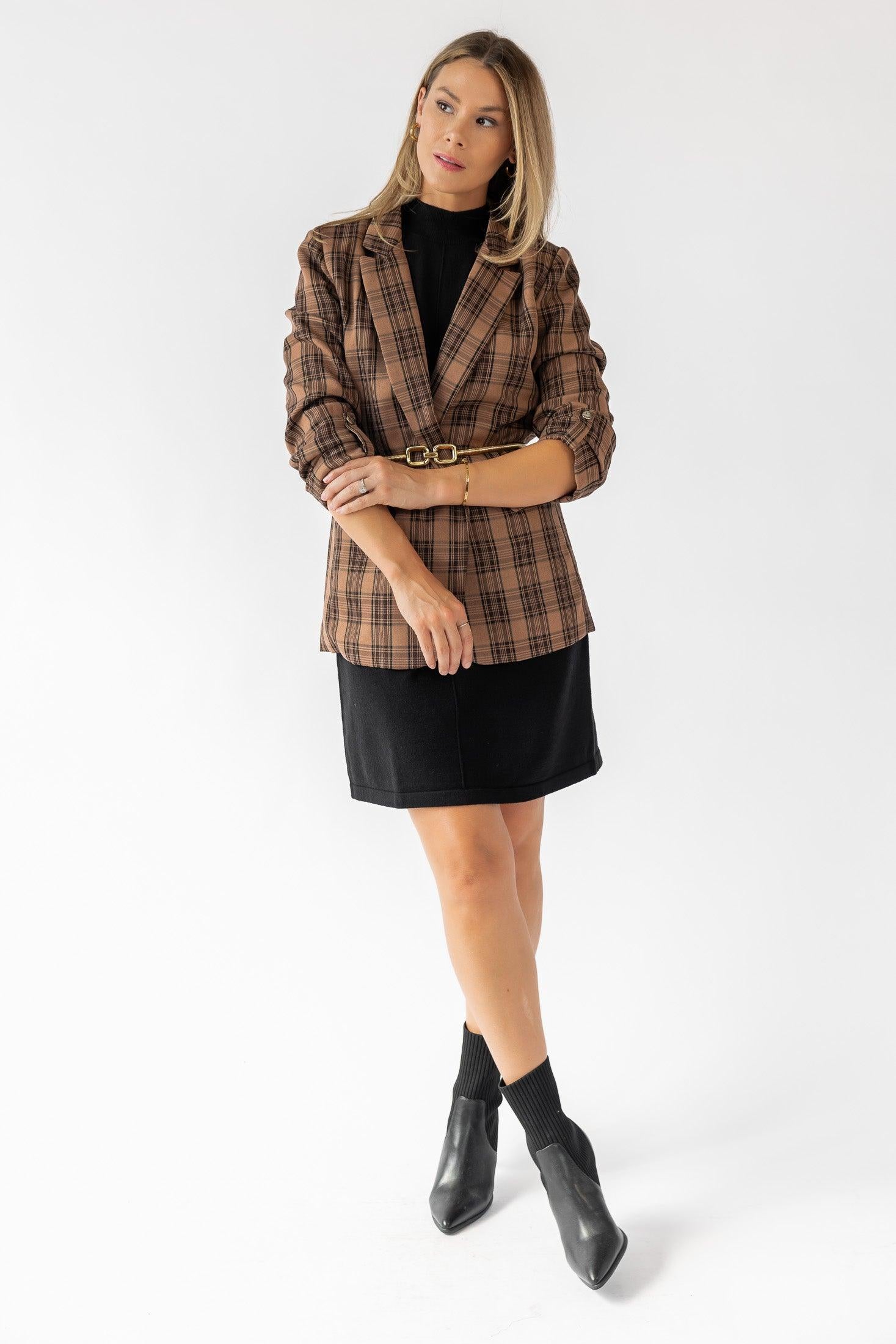 Checklist Chic Plaid Blazer