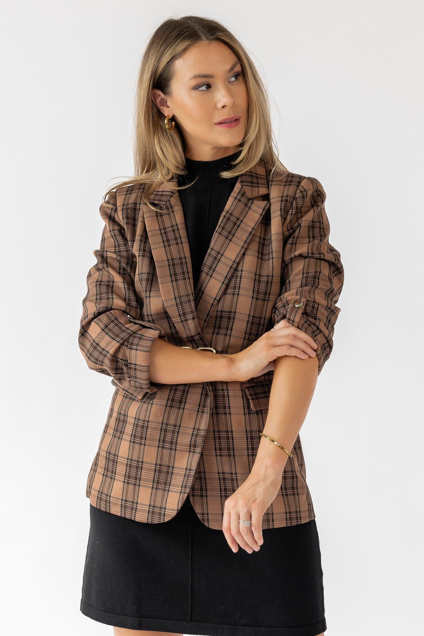 Checklist Chic Plaid Blazer