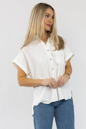 Clarke Off White Button Down Top - Final Sale