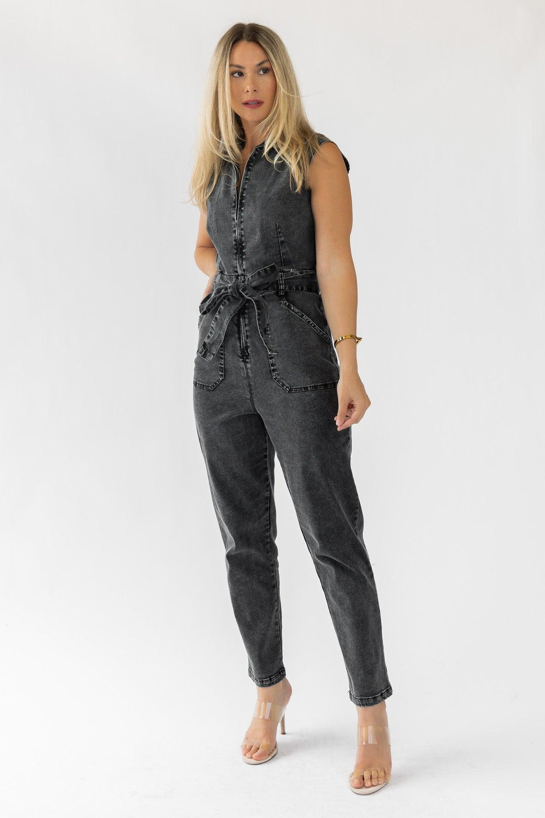 Corrine Black Cap Sleeve Jumpsuit - Final Sale