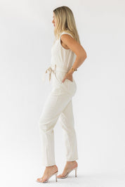 Corrine Natural Washed Jumpsuit - Final Sale