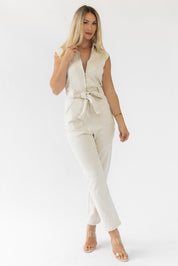 Corrine Natural Washed Jumpsuit - Final Sale