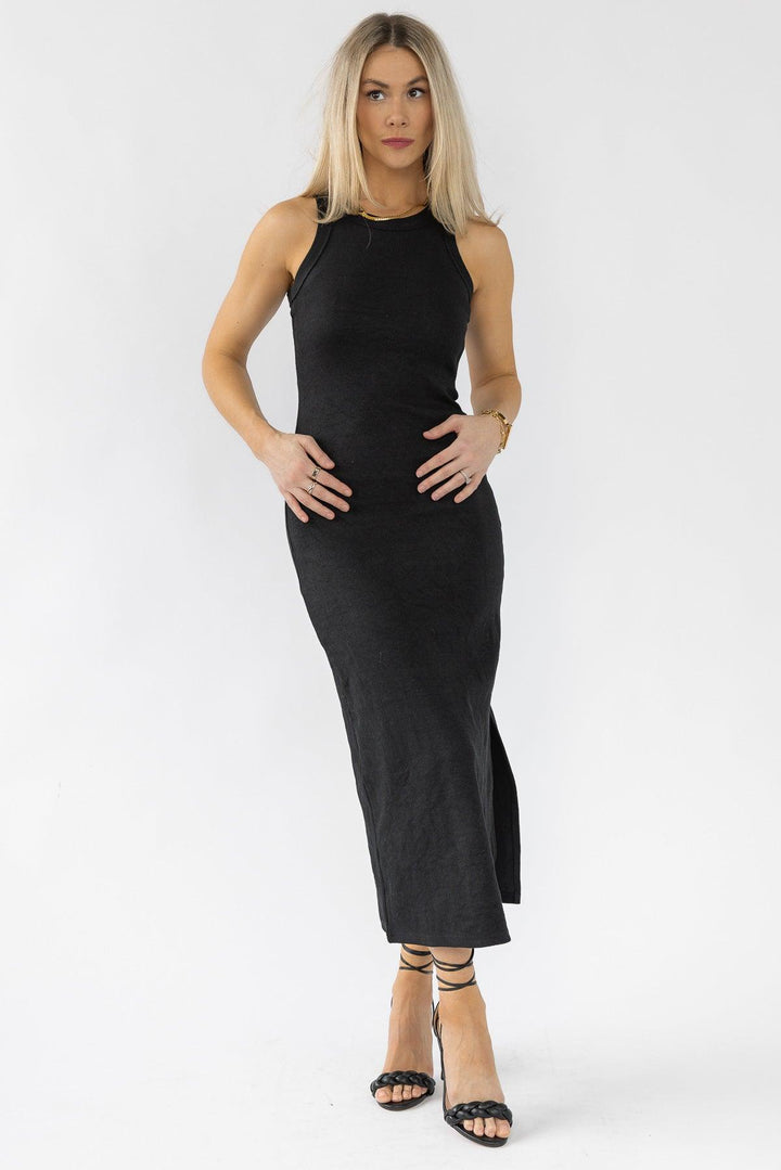 Coty Black Ribbed Dress - Final Sale