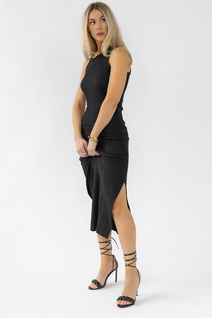 Coty Black Ribbed Dress - Final Sale