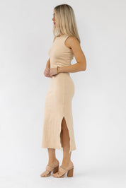 Coty Taupe Ribbed Dress