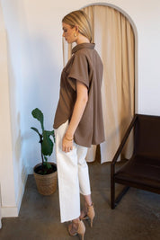 Clarke Mocha Button Down Top - Final Sale