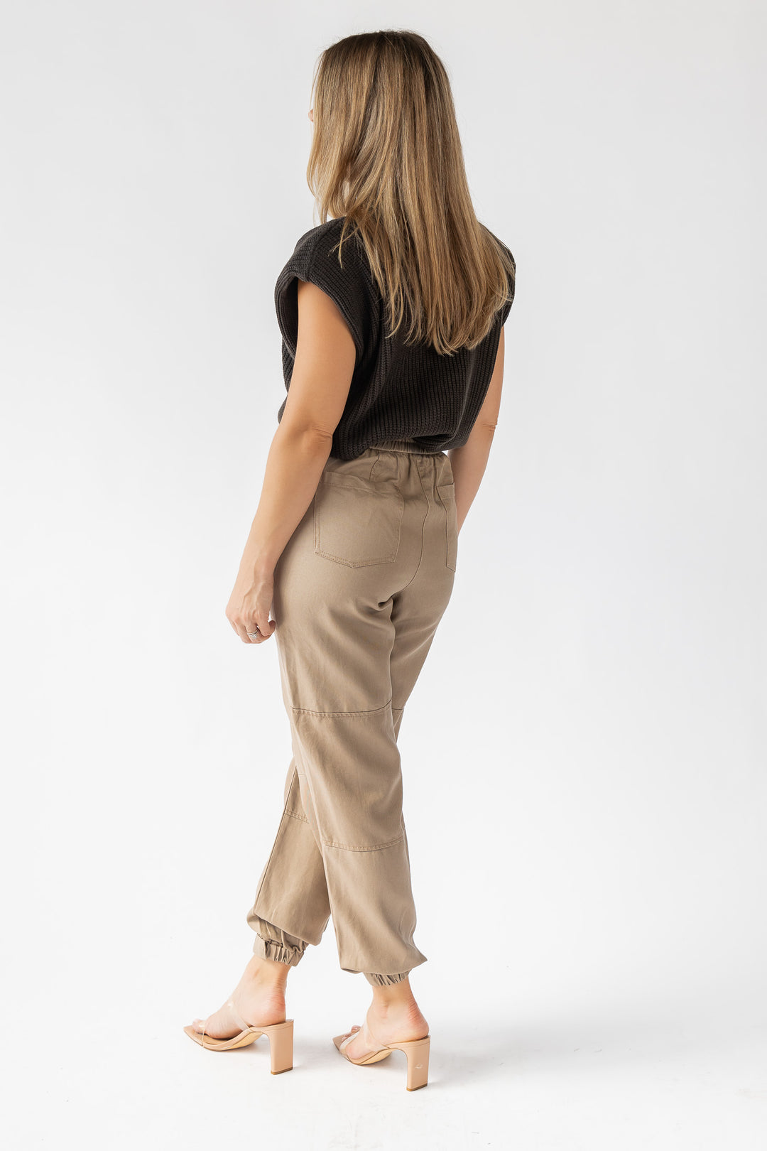 Dane Taupe Coated Cargo Pants