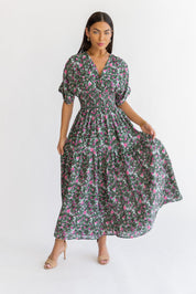 Daria Green Floral Maxi Dress - Final Sale