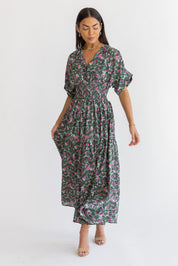 Daria Green Floral Maxi Dress - Final Sale