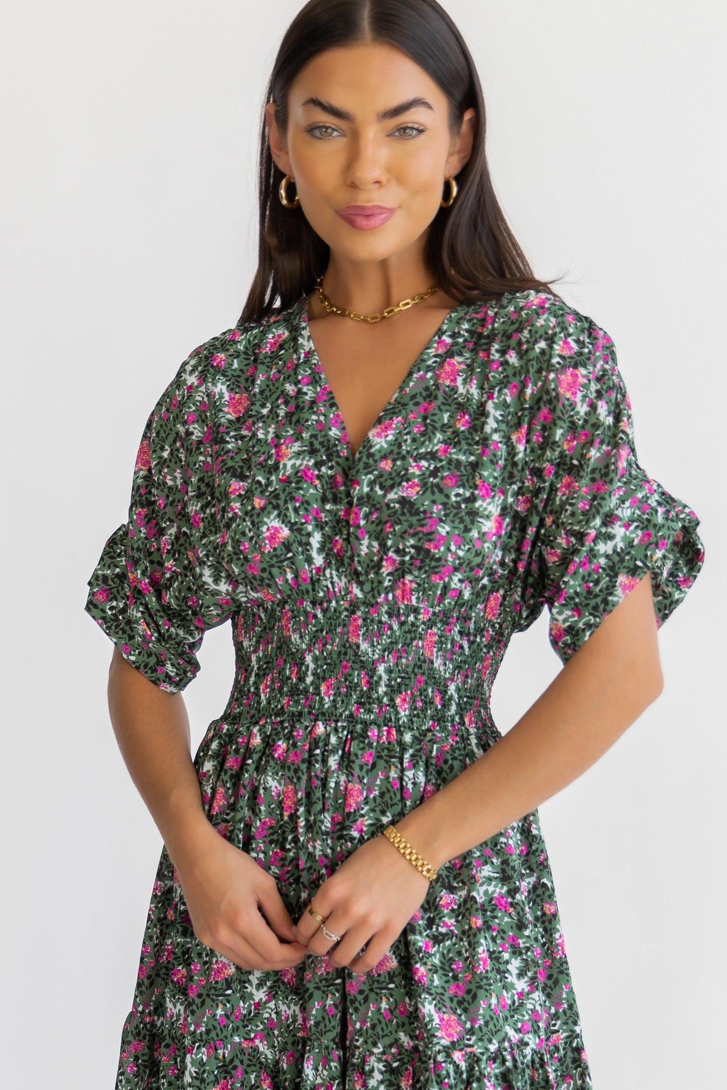 Daria Green Floral Maxi Dress - Final Sale