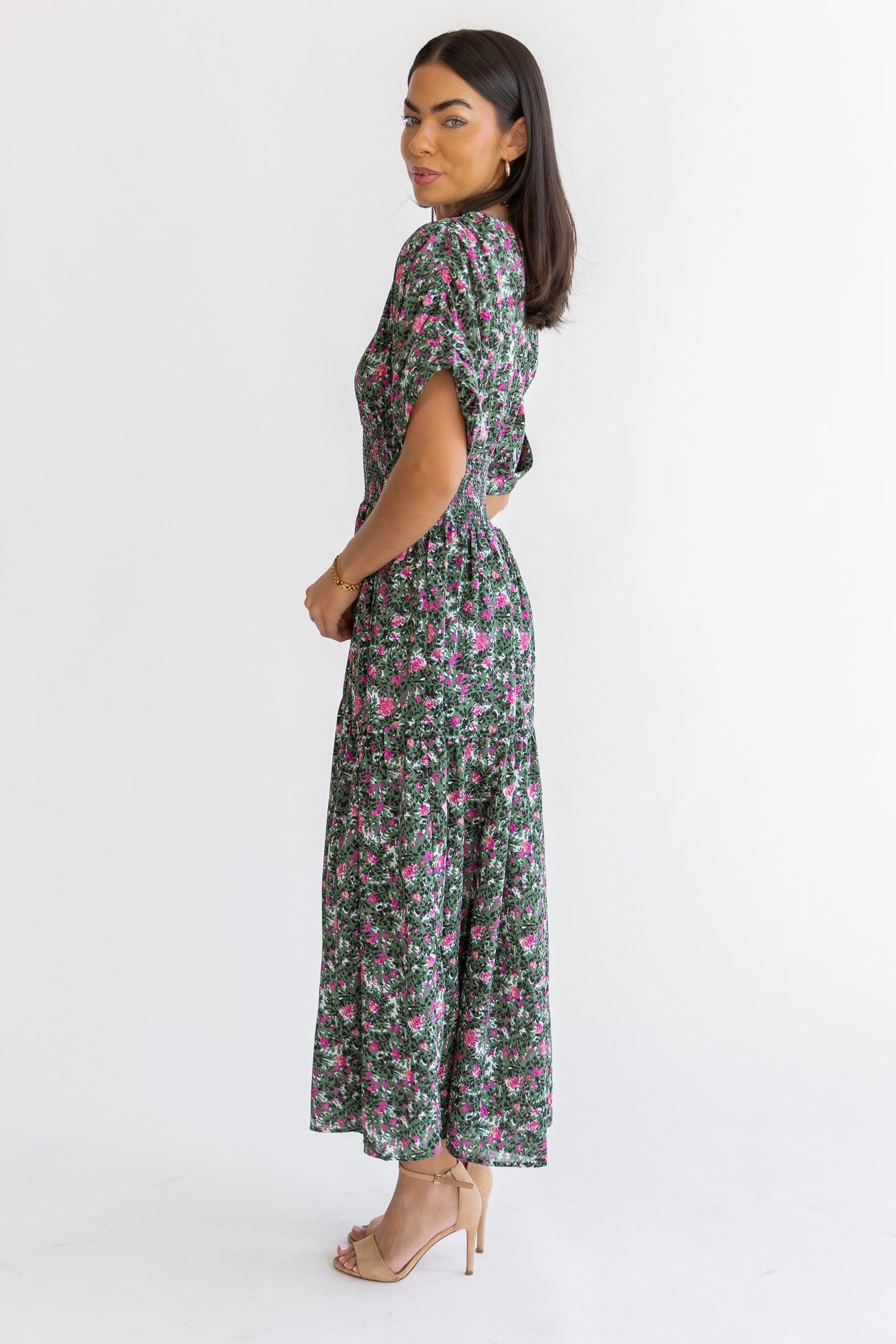 Daria Green Floral Maxi Dress - Final Sale