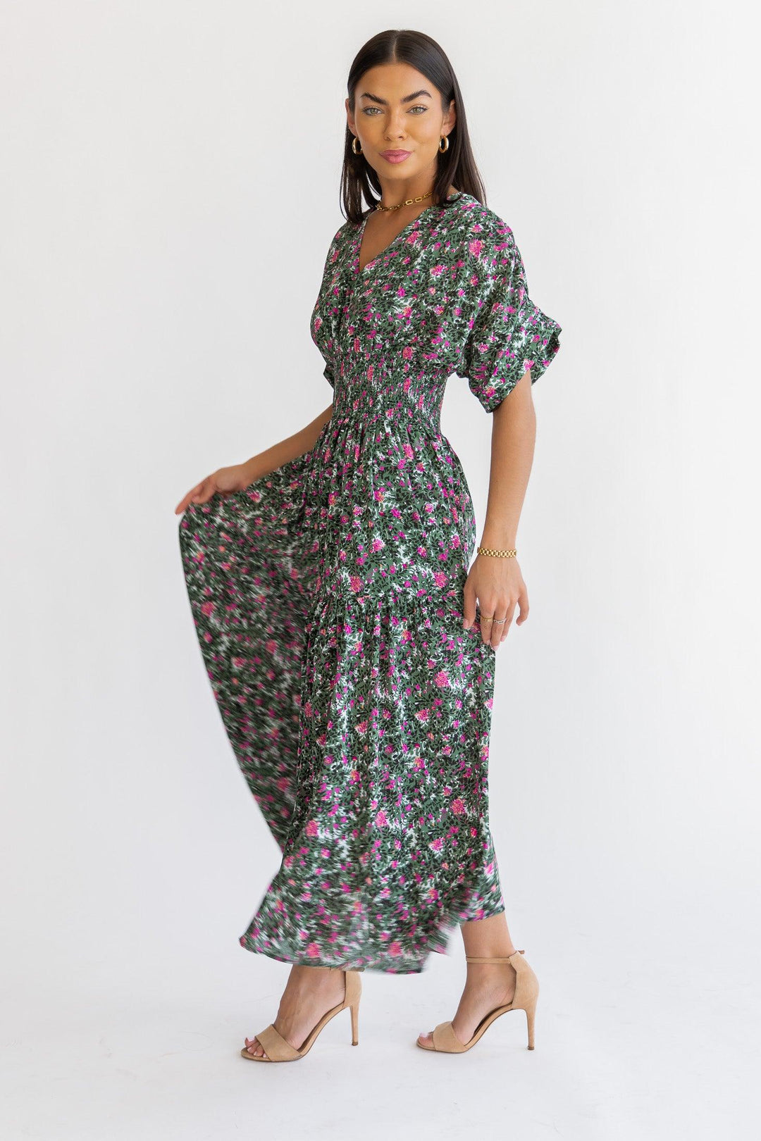 Daria Green Floral Maxi Dress - Final Sale