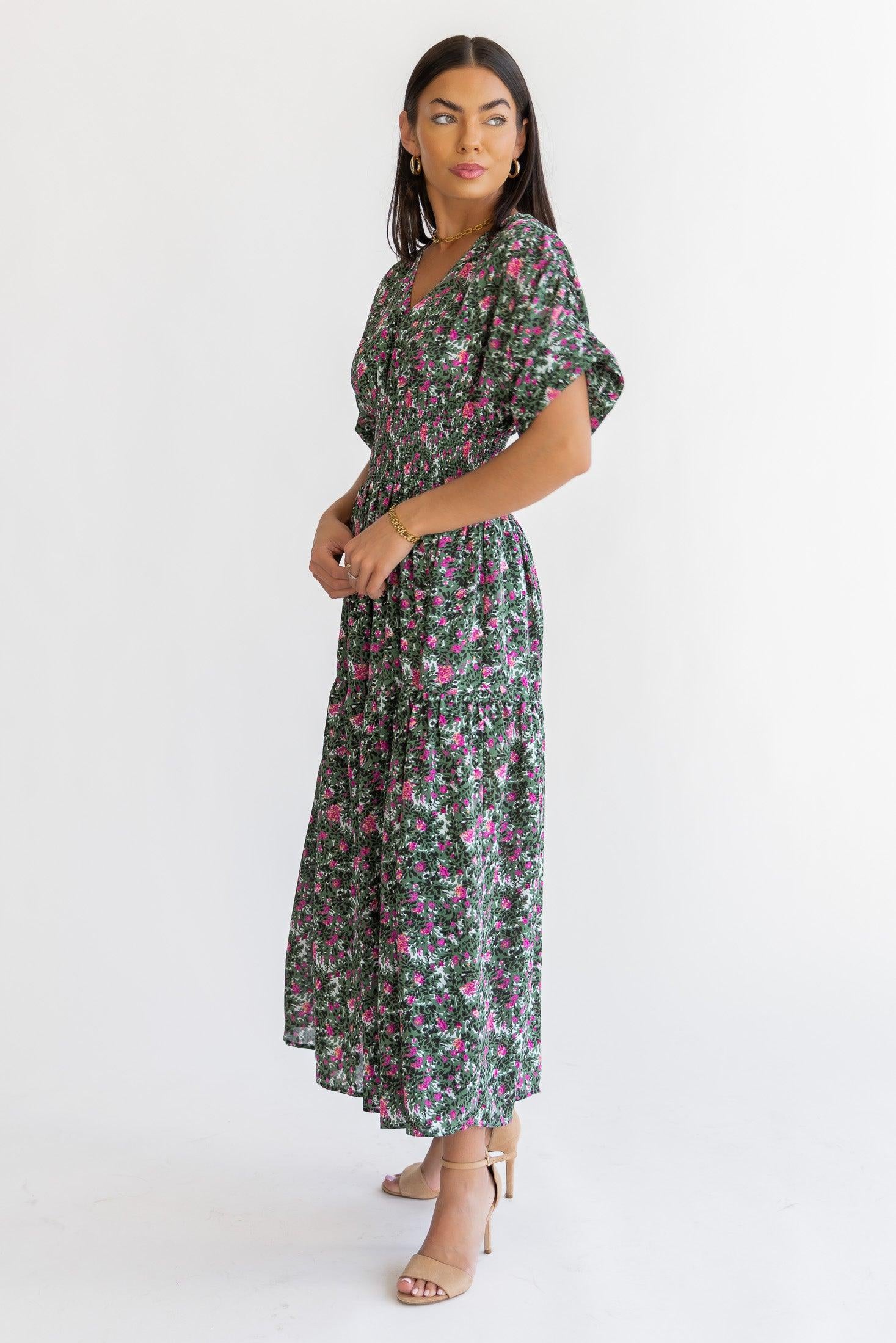 Daria Green Floral Maxi Dress - Final Sale