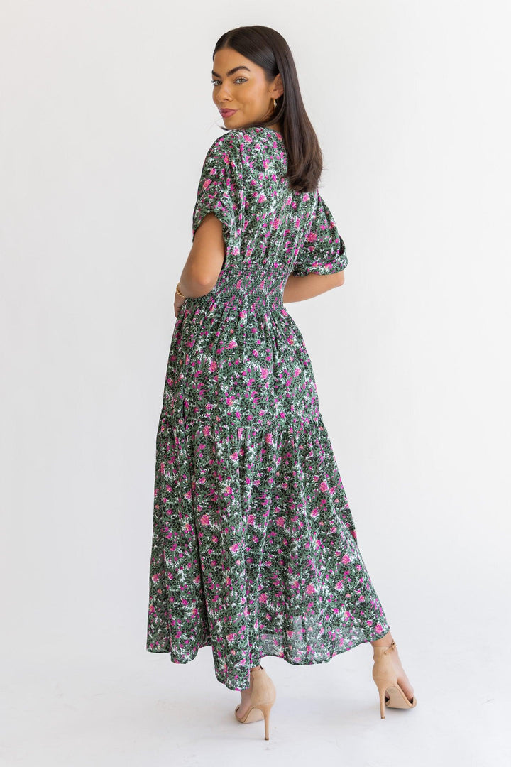 Daria Green Floral Maxi Dress - Final Sale