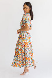 Daria Peach Floral Maxi Dress - Final Sale