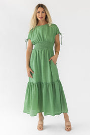 Delia Green Textured Maxi Dress - Final Sale