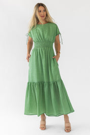 Delia Green Textured Maxi Dress - Final Sale