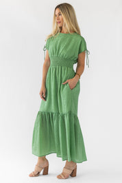 Delia Green Textured Maxi Dress - Final Sale