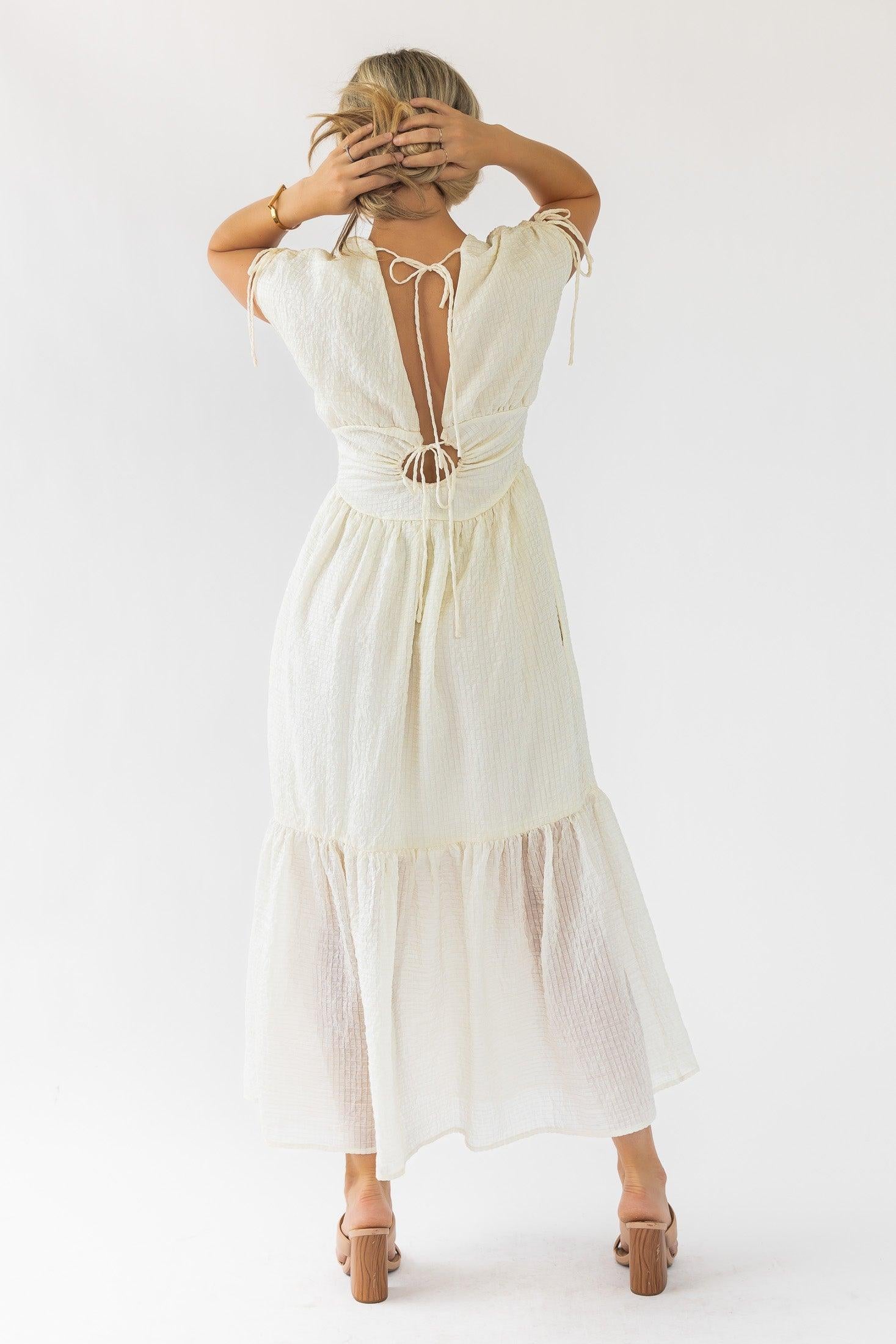 Delia Ivory Textured Maxi Dress - Final Sale