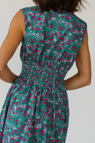 Edie Zip Floral Midi Dress - Preorder