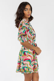 Elise Pink Abstract Mini Dress - Final Sale