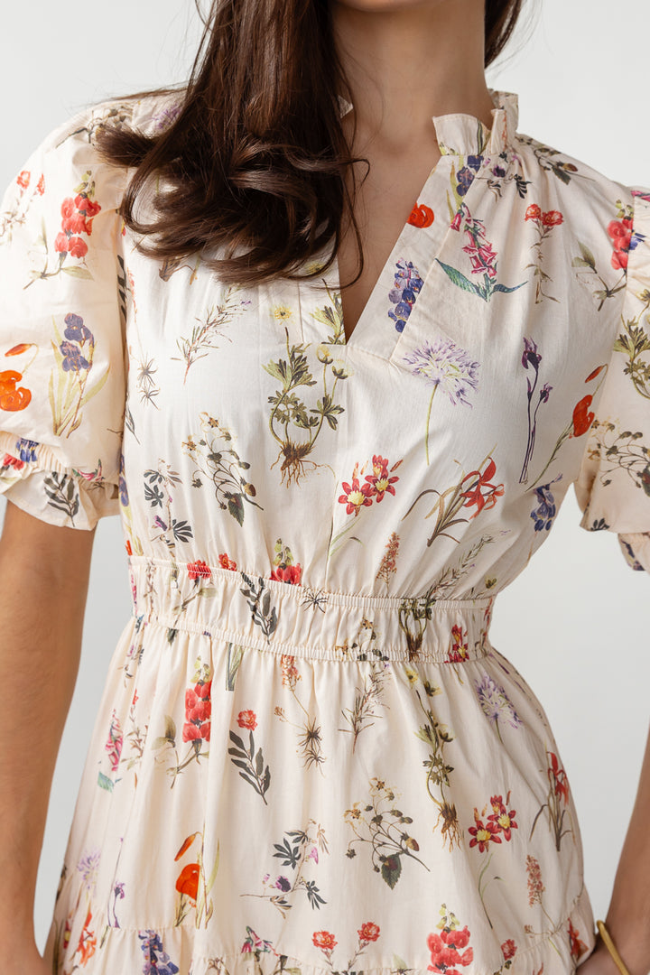 Elowen Dress - Ecru Floral