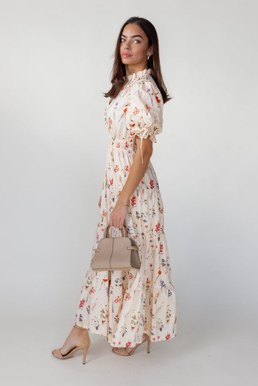 Elowen Dress - Ecru Floral