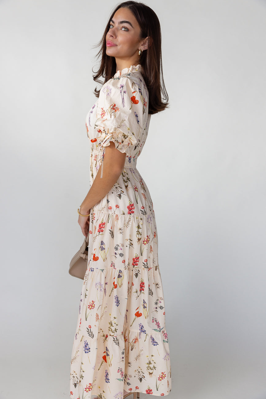 Elowen Dress - Ecru Floral