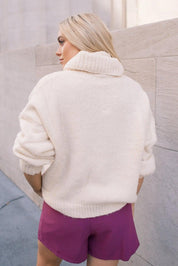 Elvie Cream Cable Knit Sweater - Final Sale