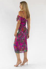 Eve Magenta One Shoulder Dress - Final Sale