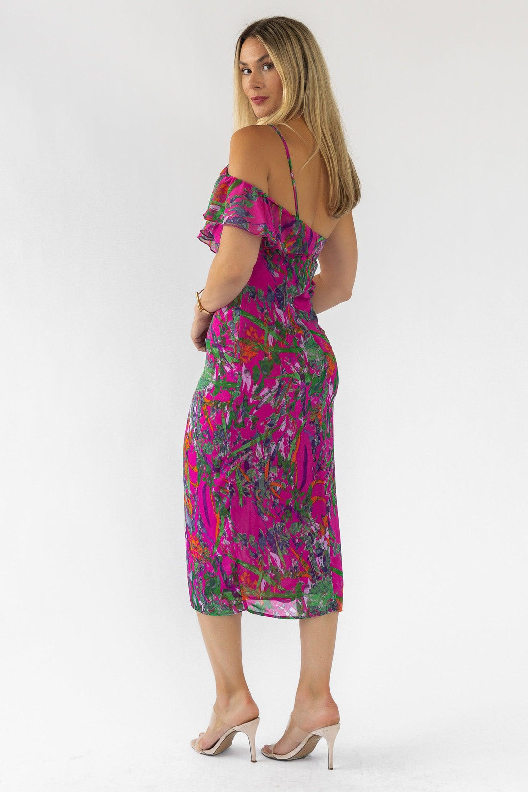 Eve Magenta One Shoulder Dress - Final Sale