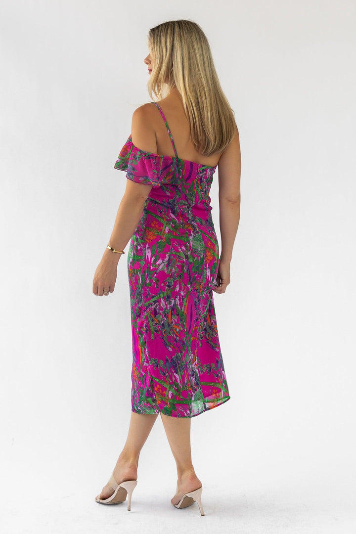 Eve Magenta One Shoulder Dress - Final Sale