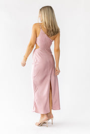 Farrah Mauve Satin Midi Dress - Final Sale