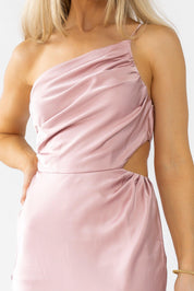 Farrah Mauve Satin Midi Dress - Final Sale