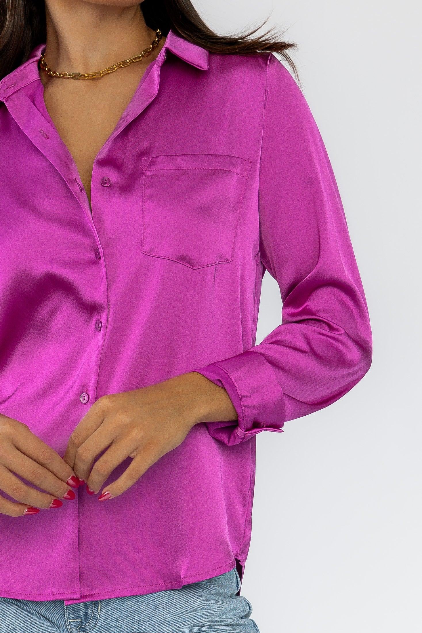 Finley Mulberry Satin Blouse