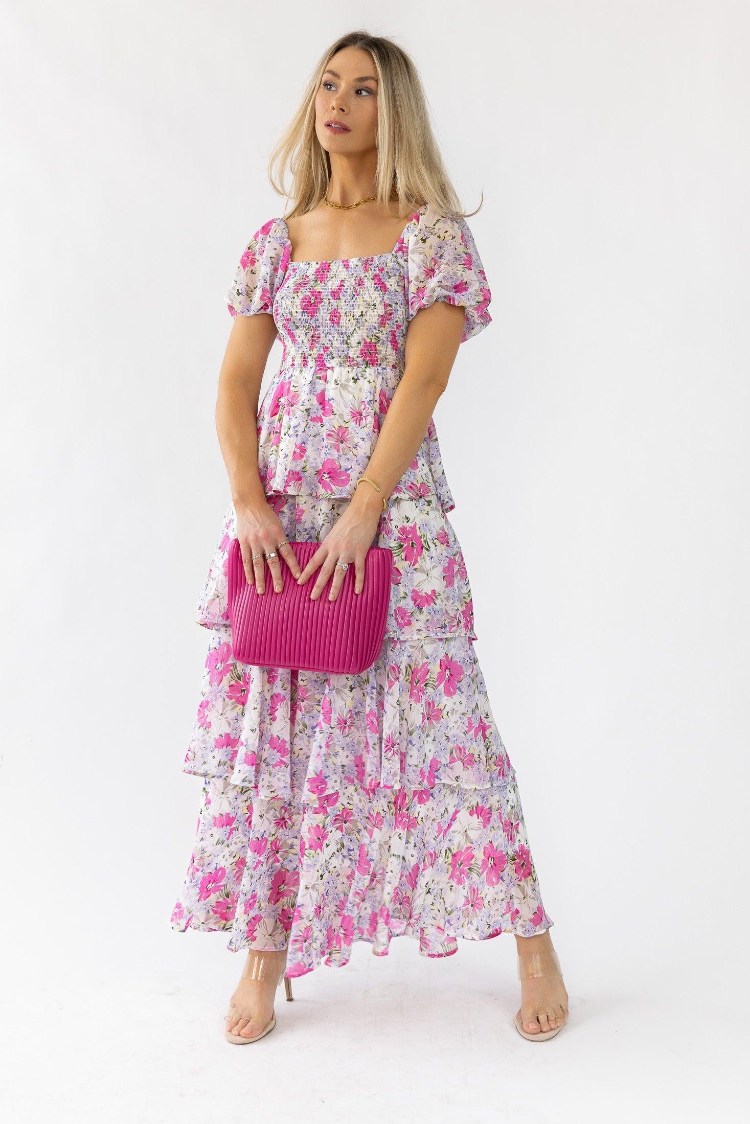 Garden Goddess Pink Floral Maxi Dress - Final Sale