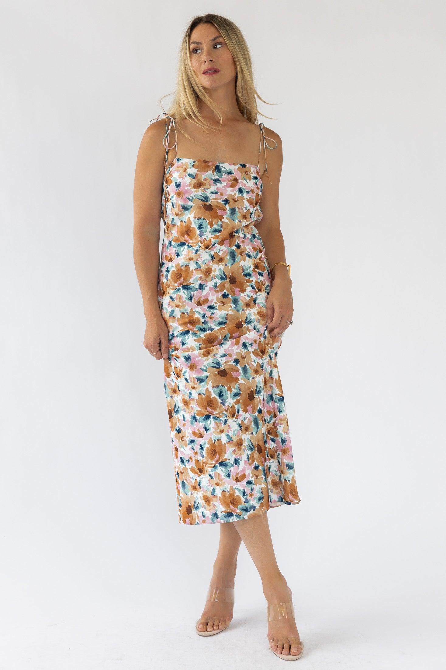 Gemma Floral Cami Cowl Back Dress - Final Sale