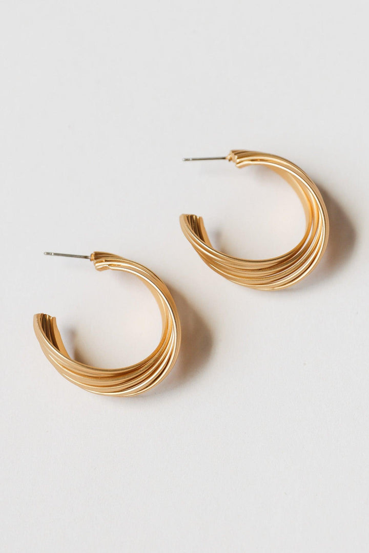 Gold Twisted Hoop Earrings - Final Sale