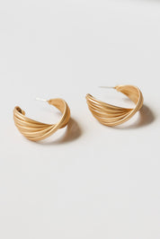 Gold Twisted Hoop Earrings - Final Sale