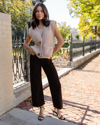 Greer Taupe Sweater Vest