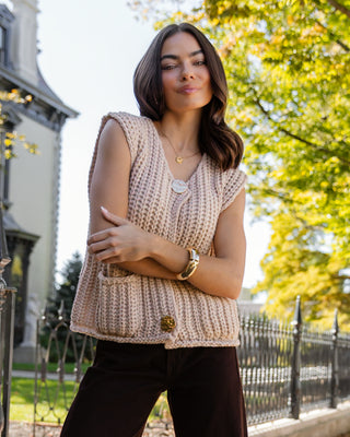 Greer Taupe Sweater Vest