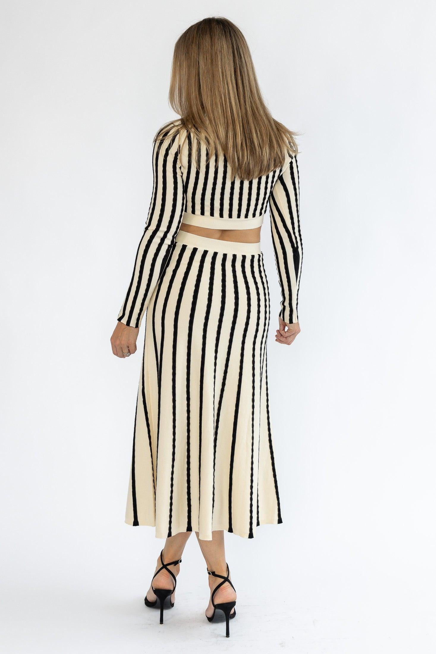 Harlyn Cut Out Striped Midi Dress