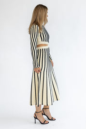 Harlyn Cut Out Striped Midi Dress