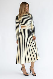 Harlyn Cut Out Striped Midi Dress