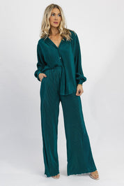 Catch Feelings Teal Plisse Set - Final Sale