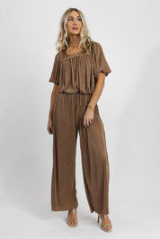 Charm & Cheers Mocha Pleated Pants - Final Sale