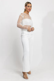 Sequin Soirée White Sequin Top - Final Sale