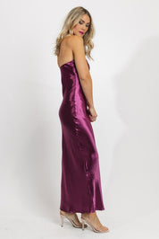 Satin Siren Magenta Tube Maxi Dress - Final Sale